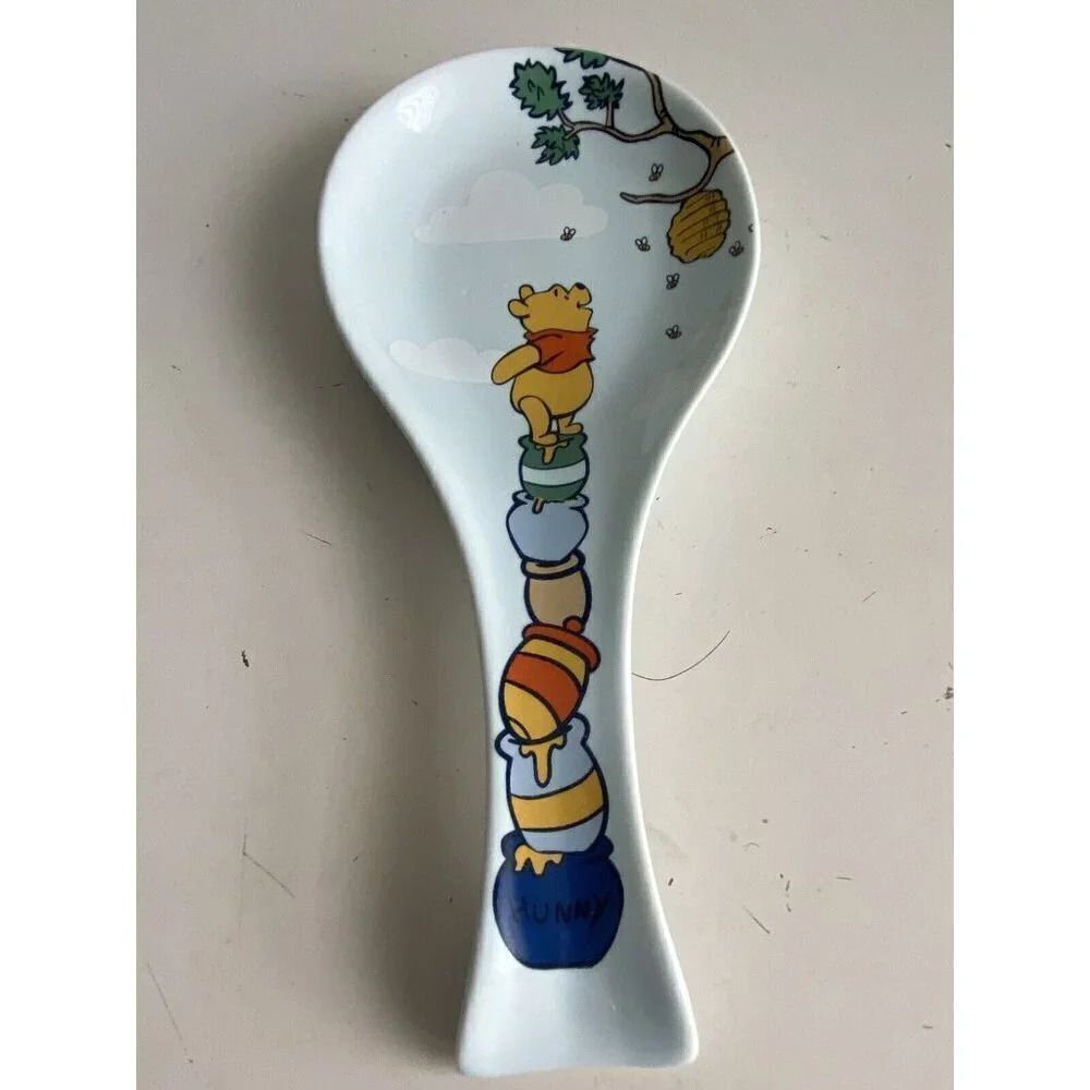 Disney Winnie The Pooh Honey Pot Beehive Spoon Rest Utensil Kitchen Ceramic NEW